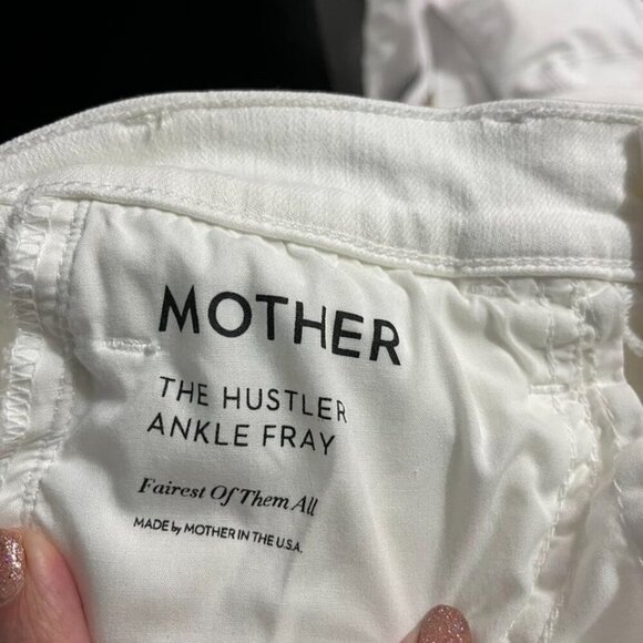 MOTHER The Hustler Ankle Fray Jeans | Size 26 | White “Fairest of Them All” - Picture 12 of 14